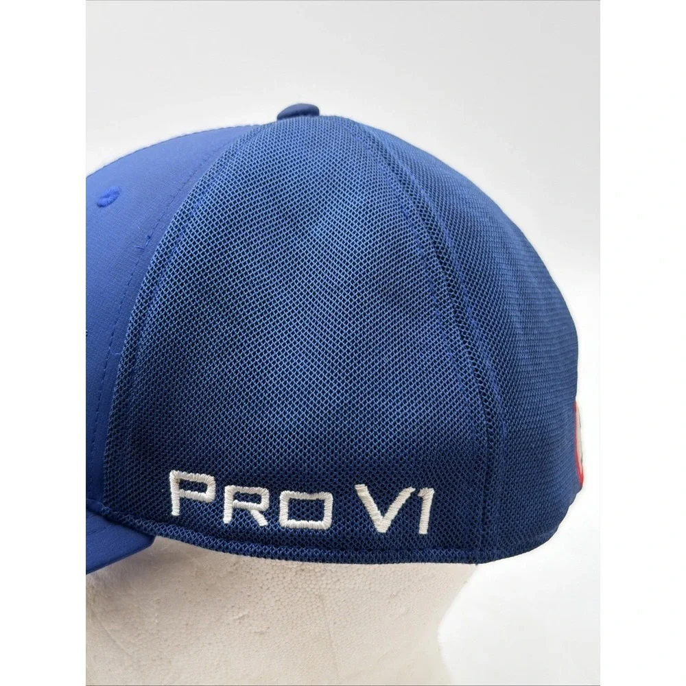TITLEIST GOLF Mens L/XL Blue Footjoy Mesh Fitted Titleist Pro V1 New Era Cap Hat